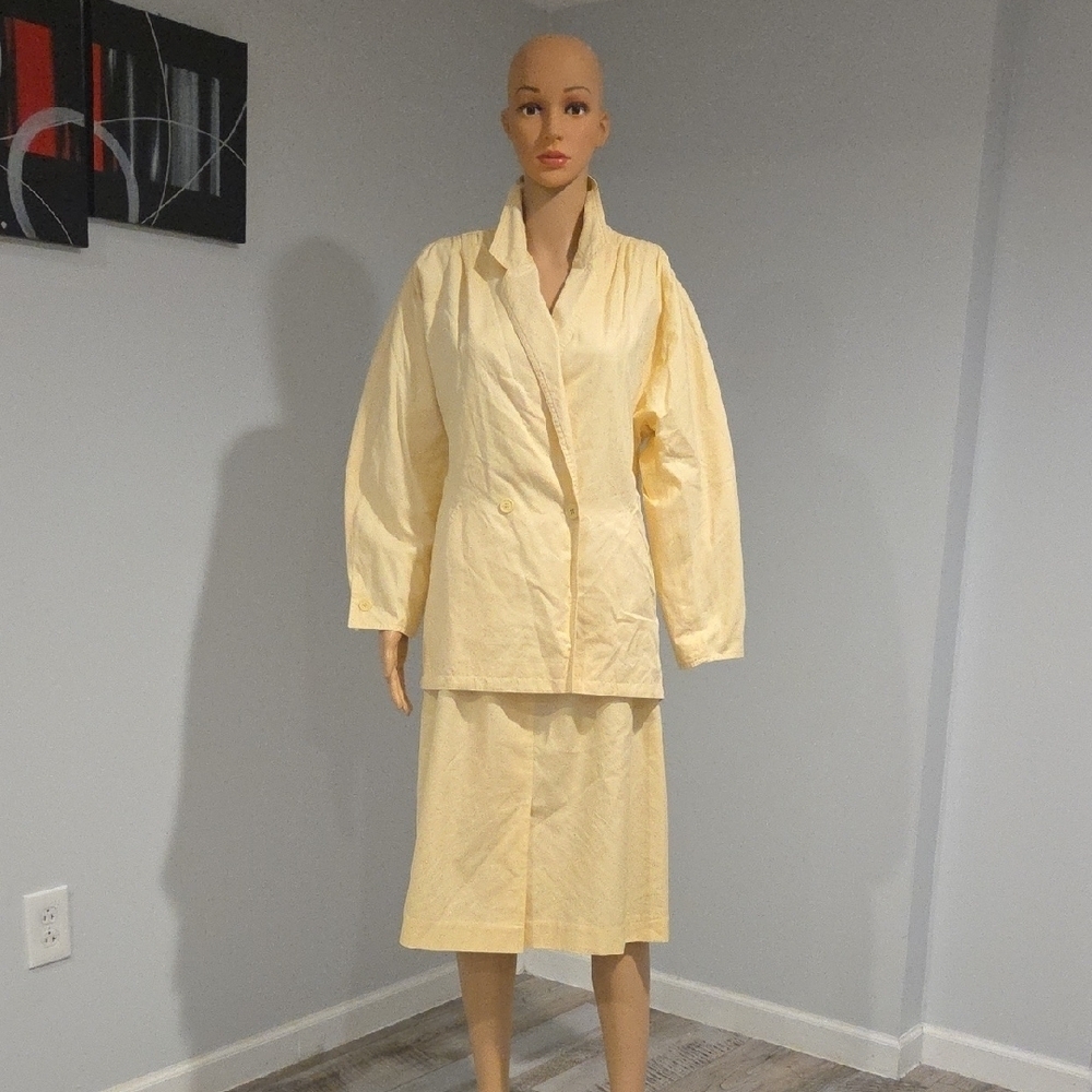 Bogner Yellow Pencil Skirt Ensemble